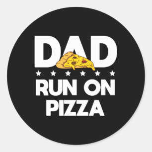 Papa ren op pizza beste papa ooit vaderdag ronde sticker