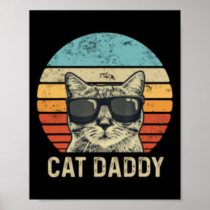 Papa Retro Kat Sungles Cool Kat Papa Gift Vaders Poster
