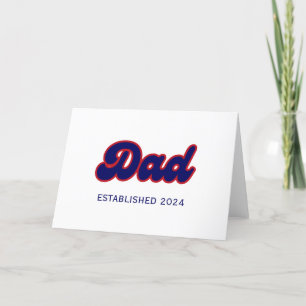 Papa retro rood en blauw, aangepast jaar feestdagen kaart