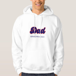 Papa retro rood en blauw, jaar op maat hoodie