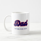 Papa retro rood en blauw, jaar op maat koffiemok (Links)