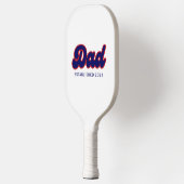 Papa retro rood en blauw, jaar op maat pickleball paddle (Links)
