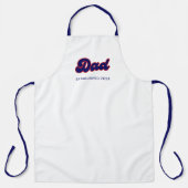 Papa retro rood en blauw, jaar op maat schort (Voorkant)