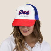 Papa retro rood en blauw, jaar op maat trucker pet (In situ)