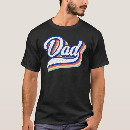 Papa Retro Vaderdag... nieuwe vader papa... T-shirt (Voorkant)