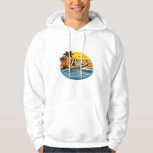 Papa Retro Zonsondergang Naam Ontwerp Hoodie