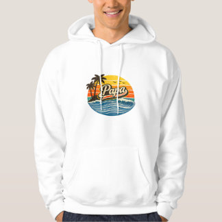 Papa Retro Zonsondergang Naam Ontwerp Hoodie