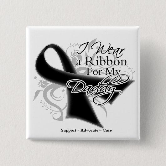 Papa Ribbon - Melanoma Skin Cancer Vierkante Button 5,1 Cm (Voorkant)