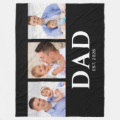 Papa Richt Moderne Zwarte 3 Foto Fleece Deken (Voorkant)