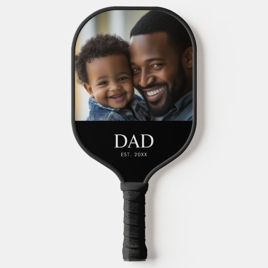 Papa Richtte Eenvoudige Leuke Foto Op Pickleball Paddle (Voorkant)