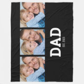 Papa Richtte Elegante Zwarte 3 Foto Fleece Deken (Voorkant)