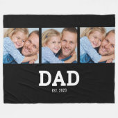 Papa Richtte Elegante Zwarte 3 Foto Fleece Deken (Voorkant (Horizontaal))