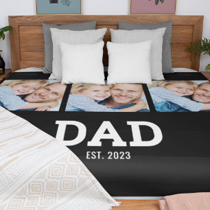 Papa Richtte Elegante Zwarte 3 Foto Fleece Deken