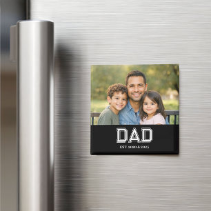 Papa Richtte Foto Moderne Typografie Geschenk Magneet