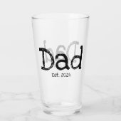 Papa Richtte Kordate Zwarte Witte Bier Op Glas (Achterkant)