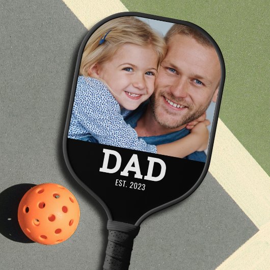 Papa Richtte Leuke Foto Op Pickleball Paddle