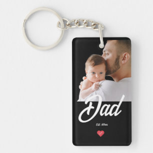 Papa Richtte Leuke Schrift Foto Hart Cadeau Sleutelhanger
