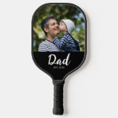 Papa Richtte Leuke Scriptie Foto Op Pickleball Paddle (Achterkant)