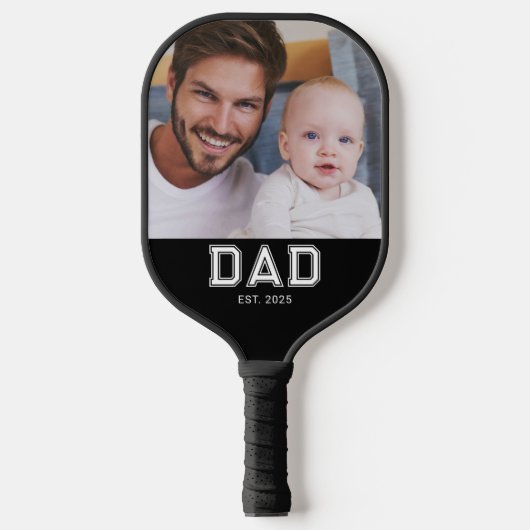 Papa Richtte Leuke Vette Foto Op Pickleball Paddle (Voorkant)