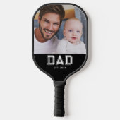 Papa Richtte Leuke Vette Foto Op Pickleball Paddle (Achterkant)