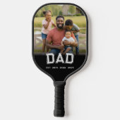Papa Richtte Leuke Vette Foto Op Pickleball Paddle (Achterkant)