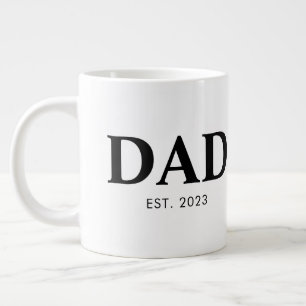 Papa Richtte Minimale Eenvoudige Tekst Op Jaar Grote Koffiekop