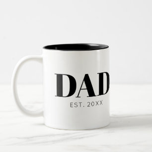 Papa Richtte Minimale Eenvoudige Tekst Op Jaar Tweekleurige Koffiemok