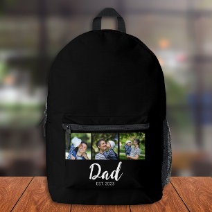 Papa Richtte Modern Schrift Zwart 3 Foto Bedrukte Rugzak