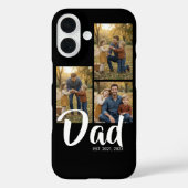Papa Richtte Modern Schrift Zwart 3 Foto Case-Mate iPhone Case (Achterkant)