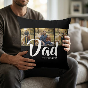 Papa Richtte Modern Schrift Zwart 3 Foto Kussen