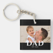 Papa Richtte Moderne Foto Op Sleutelhanger (Voorkant)