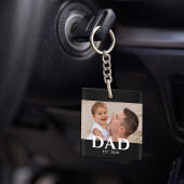 Papa Richtte Moderne Foto Op Sleutelhanger