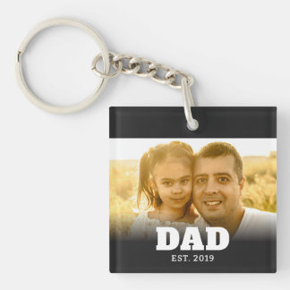Papa Richtte Moderne Krachtige Foto Op Sleutelhanger