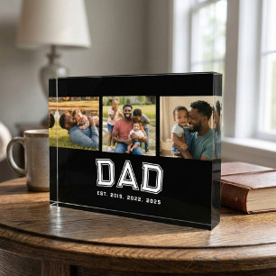 Papa Richtte Moderne Krachtige Witte Zwarte 3 Fotoblokken