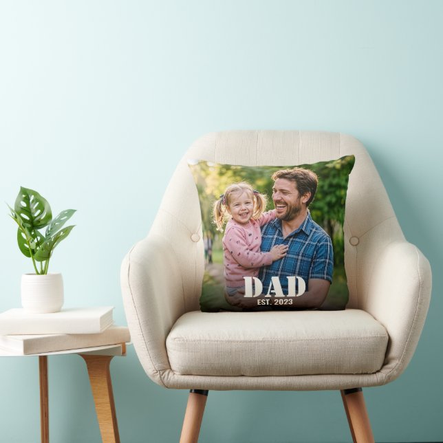 Papa Richtte Moderne Kursive Schrift Foto Op Kussen (Stoel)