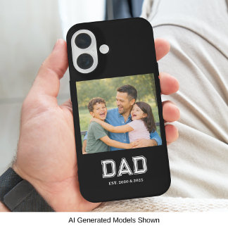 Papa Richtte Moderne Tekst Foto Zwart op iPhone 16 Hoesje