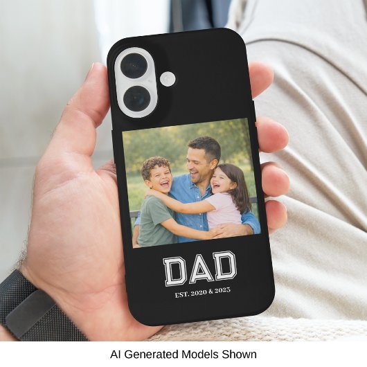 Papa Richtte Moderne Tekst Foto Zwart op Case-Mate iPhone Case