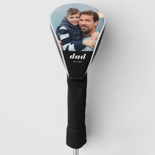 Papa Richtte Moderne Typografie Foto Golfheadcover (Voorkant)