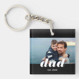 Papa Richtte Moderne Typografie Foto Sleutelhanger