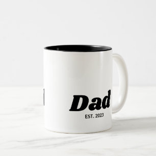 Papa Richtte Moderne Typografie Op Tweekleurige Koffiemok