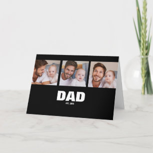 Papa Richtte Moderne Zwarte 3 Foto Vaderdag Op Kaart