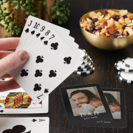 Papa Richtte Moderne Zwarte Foto Op Pokerkaarten
