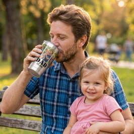 Papa Richtte Vette Zwarte Tekst Op 3 foto Geïsoleerde Drinkbeker