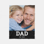 Papa Richtte Zwarte Moderne Foto Op Fleece Deken (Voorkant)