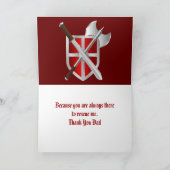 Papa - Ridder in Glanzend Pantser Bedankkaart (Binnen)