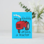 Papa rijdt een trekker briefkaart (Staand voorkant)