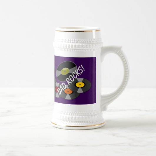 Papa Rocks MoonDreams Retro Records Beer Stein Bierpul (Rechts)