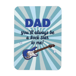Papa Rockster Coole Blauwe Elektrische Gitarist Magneet