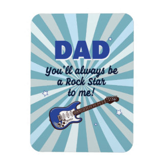 Papa Rockster Coole Blauwe Elektrische Gitarist Magneet