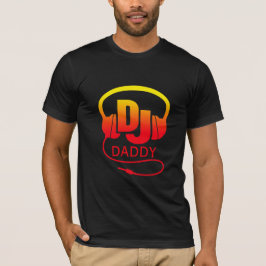 Papa rode gele DJ-hoofdtelefoon T-shirt